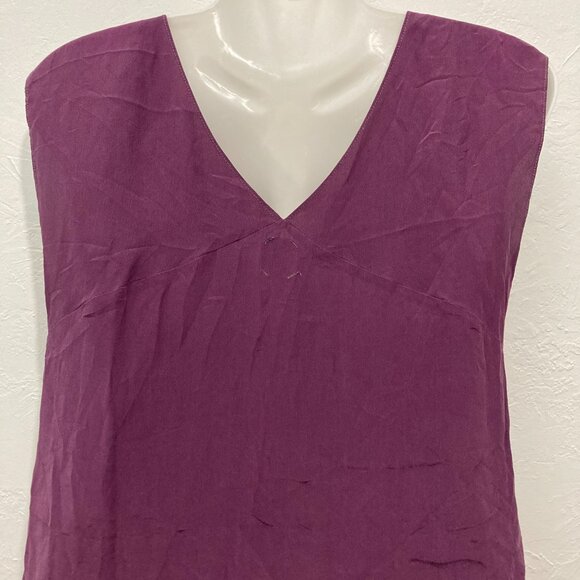 Tea and Honey Anthropologie Silk Blouse Top Sleeveless Burgundy Lightweight L - Picture 5 of 9